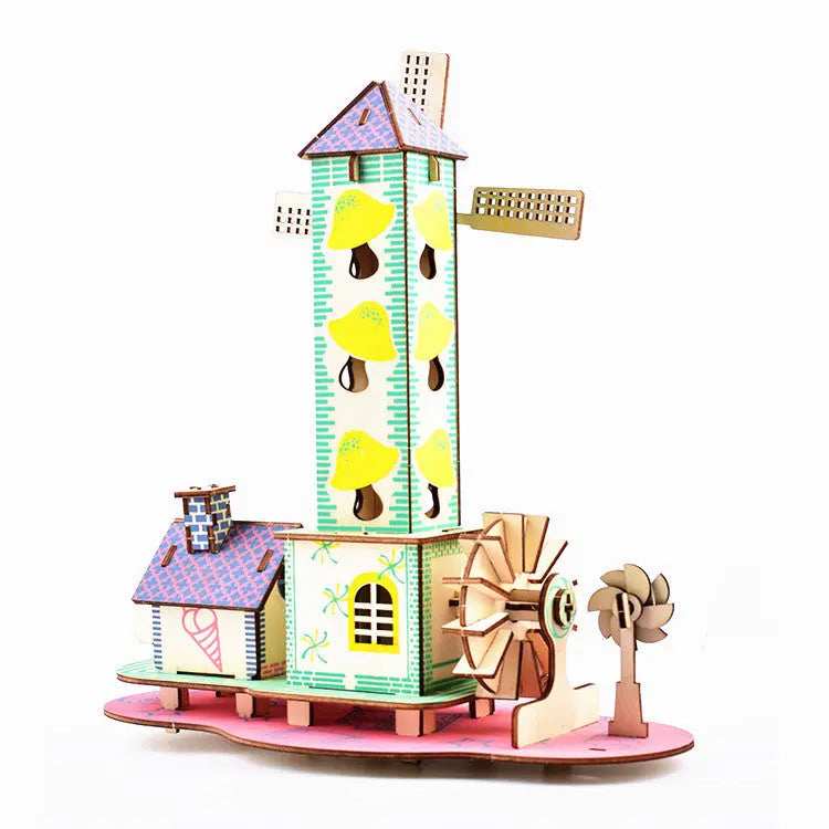 3D Wooden Cottage Puzzle – 83PCS DIY Jigsaw Model Toy for Kids & Adults CJ