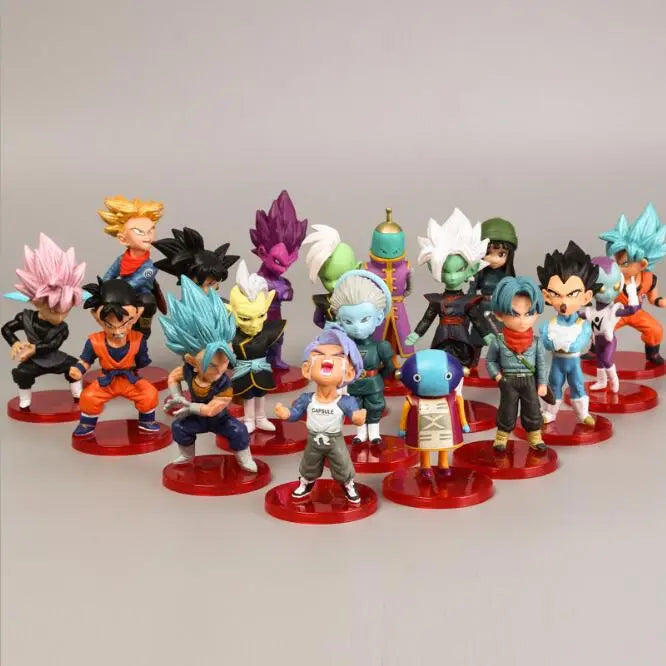Dragon Ball Super 18PCS Figure Set – Goku Vegeta Trunks Anime PVC Mini Collectibles EPR