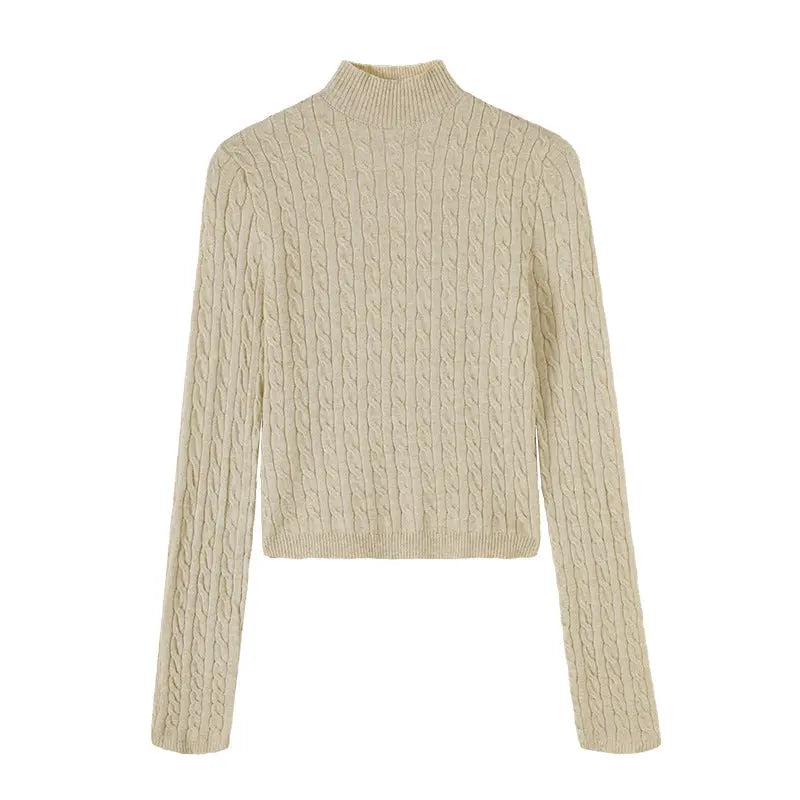Women’s Slim Fit Half Turtleneck Knit Top – Long Sleeve Pullover Sweater EPR