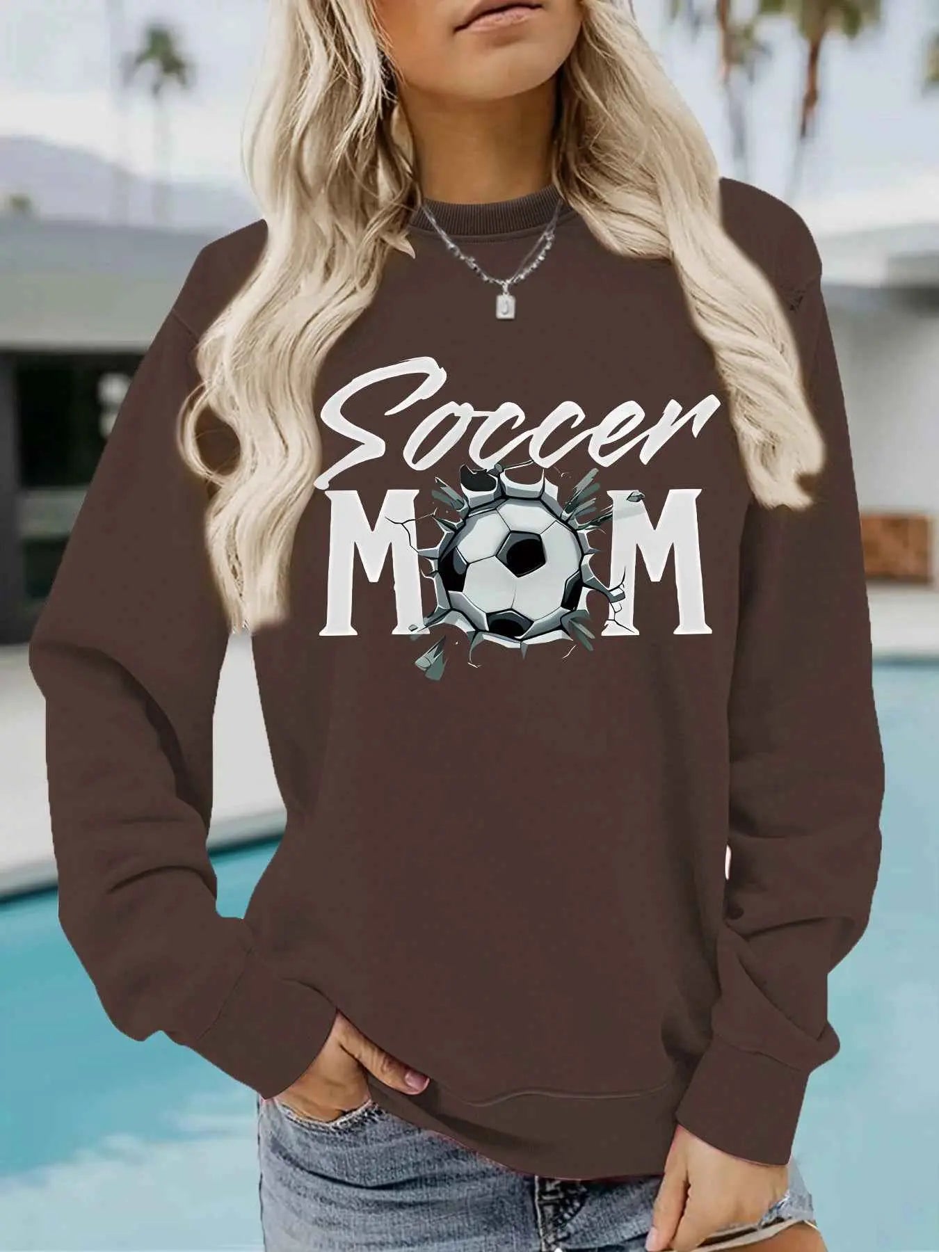 Soccer Mom Hoodie – Women’s Casual Streetwear Sweatshirt Printed Pullover