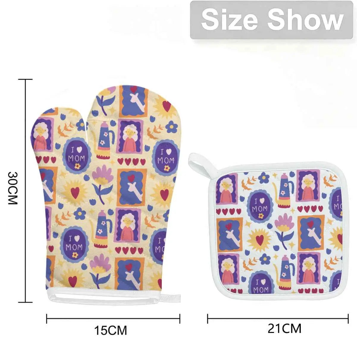 Mother’s Day Heat-Resistant Kitchen Gloves & Pad Set