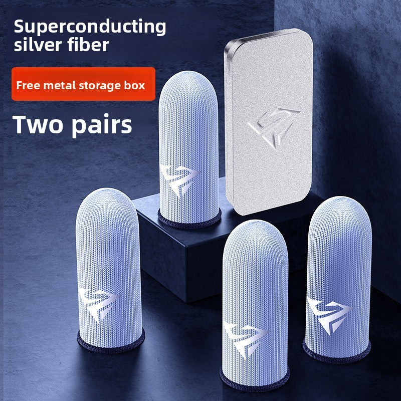 Premium Gaming Finger Sleeves | Silver Fiber Mobile Gaming Finger Sleeves - EverCharm Gifts