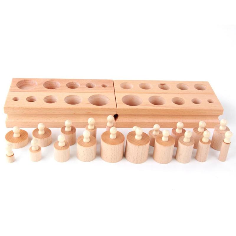 Montessori Wooden Cylinder Socket Blocks Toy | Montessori Educational Toys - EverCharm Gifts