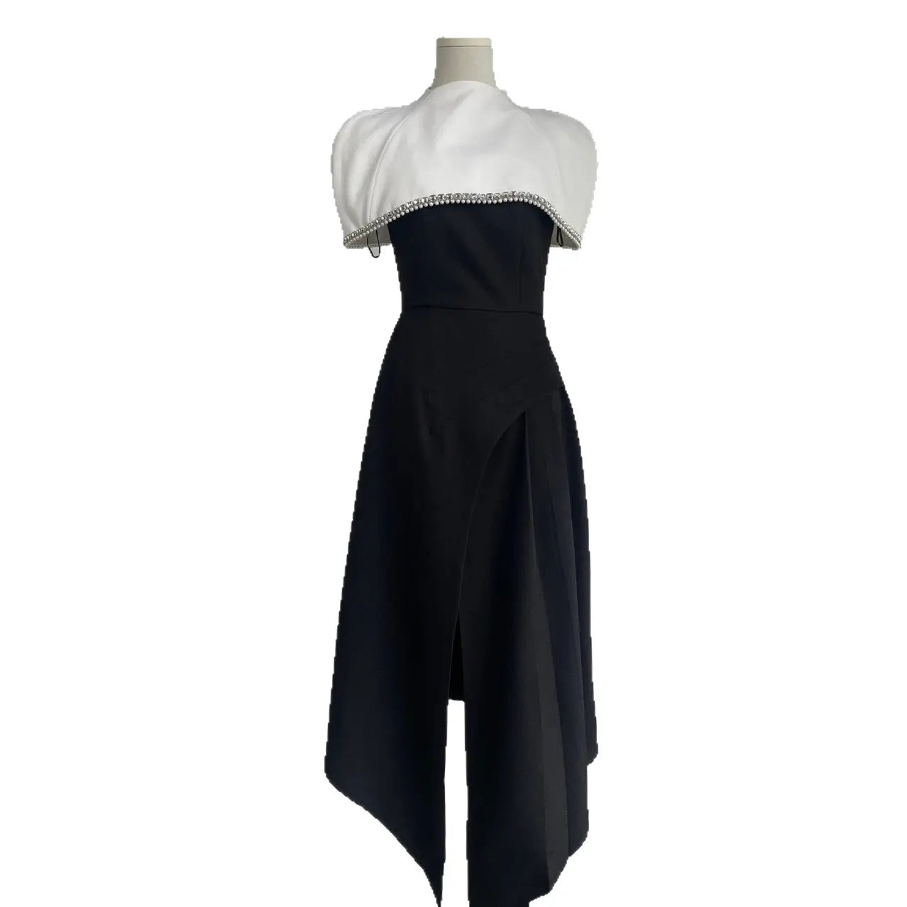 Women’s Elegant Two-Piece Maxi Dress Set – Sleeveless High Neck Irregular Hem Outfit | Chic Formal Matching Set
