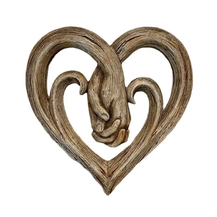Handshake Wooden Wall Art – Engraved Decorative Wood Craft Home Décor EPR