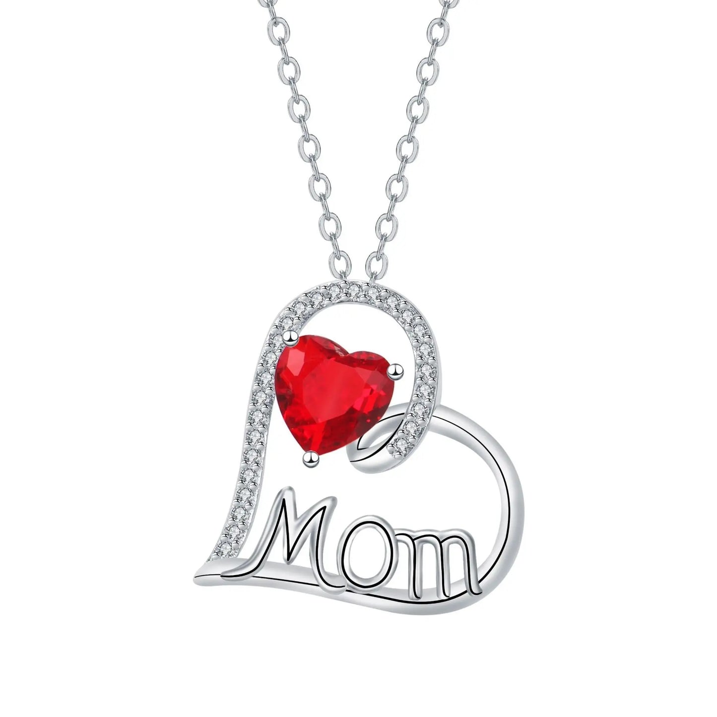 Mother’s Day Heart Necklace – Elegant Love Pendant Jewelry Gift for Mom | Cross Chain Copper Necklace CJ