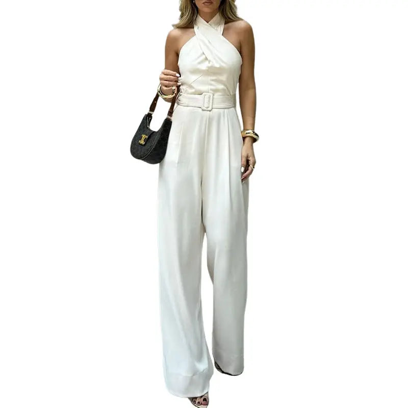 Women’s Harajuku Cropped Jumpsuit – Sleeveless Slim Fit Romper with Patchwork Design | Korean Casual Style CJ