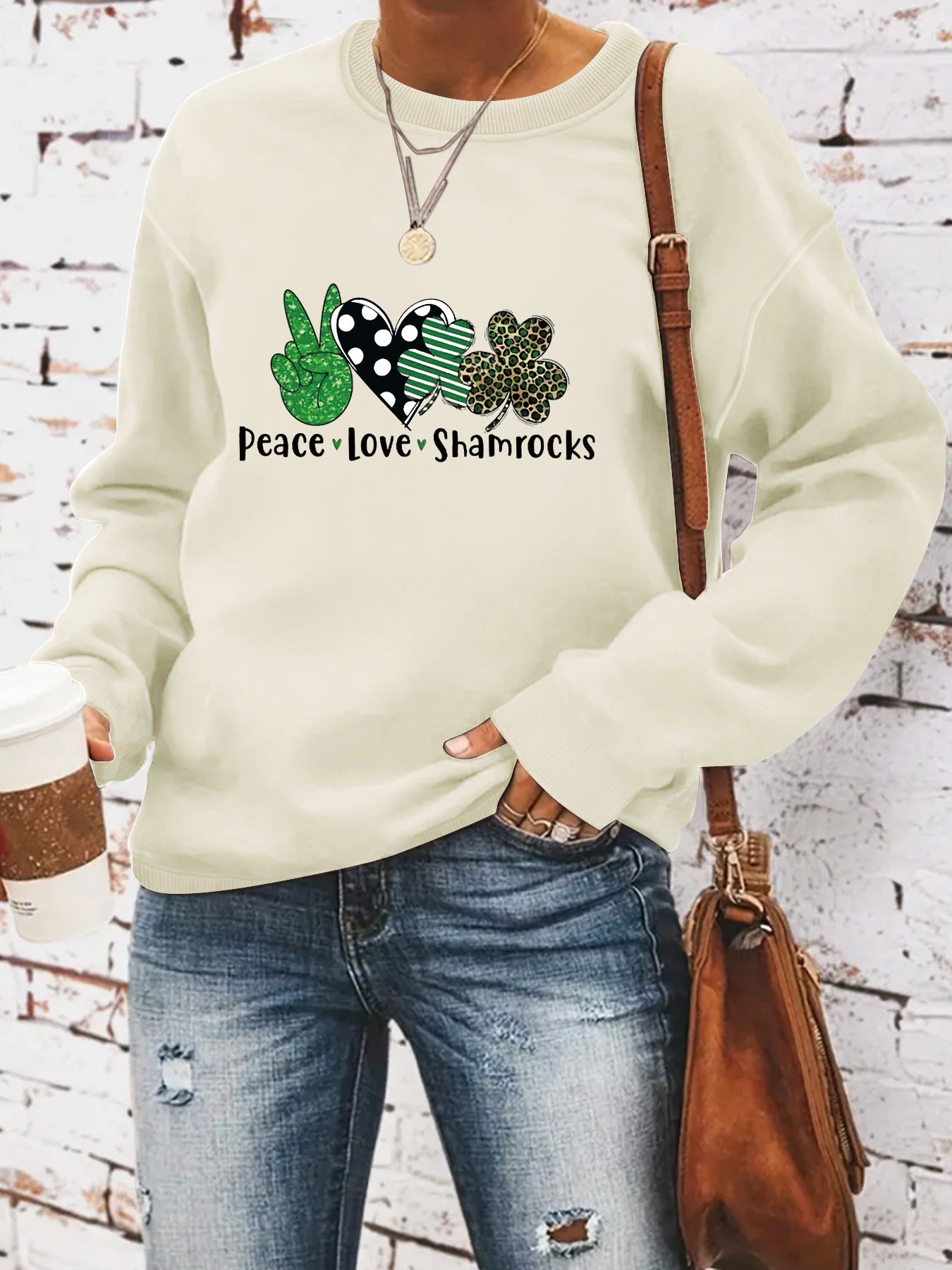 Women’s St. Patrick’s Day Printed Sweatshirt – Casual Long Sleeve Round Neck Pullover