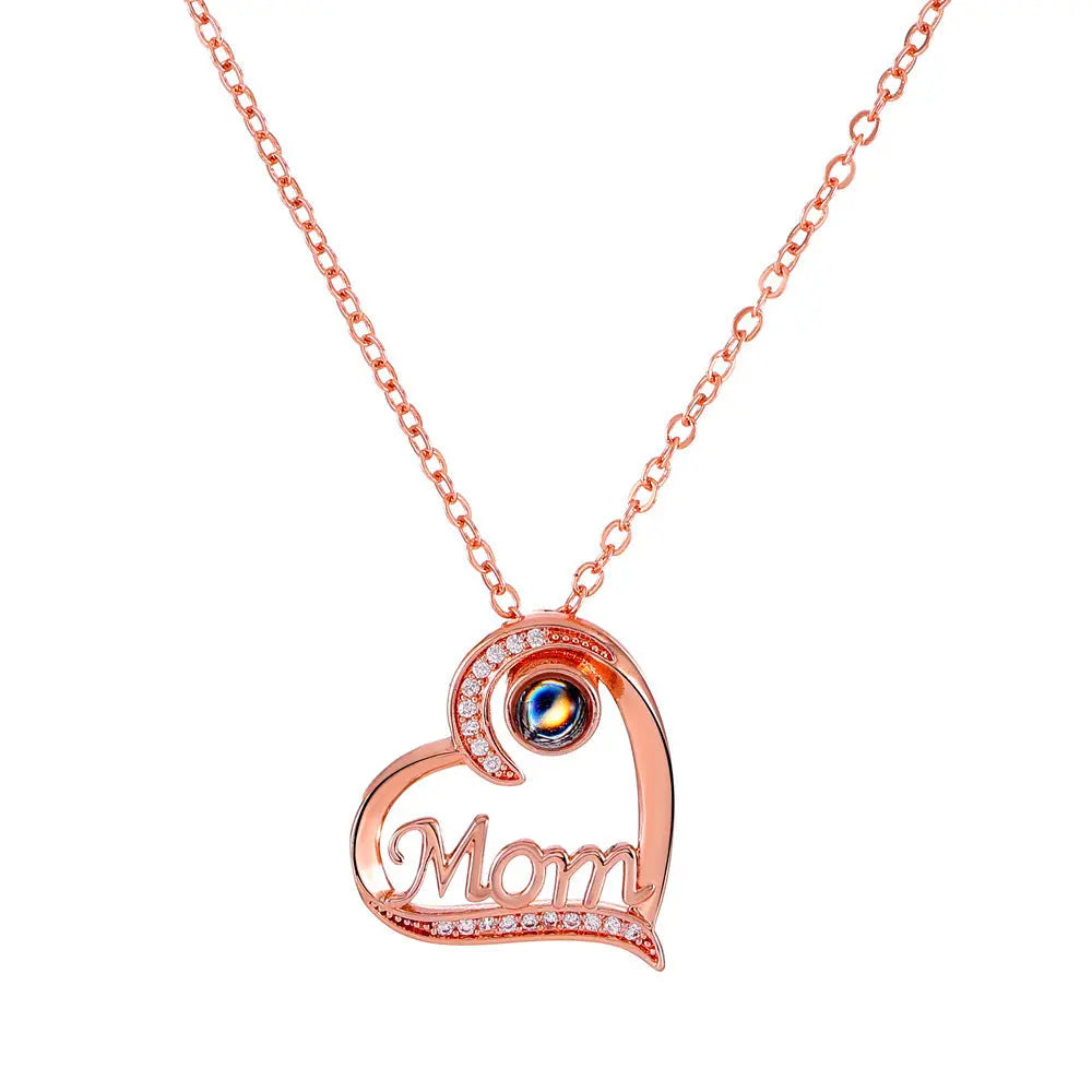 Personalized Heart Projection Necklace Custom Photo Jewelry Mothers Day Gift TED