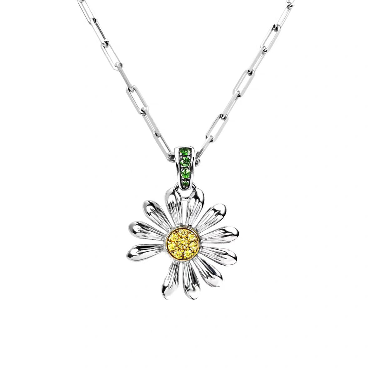 Daisy Diamond Pendant Necklace - Elegant Floral Necklace for Women | Free Shipping