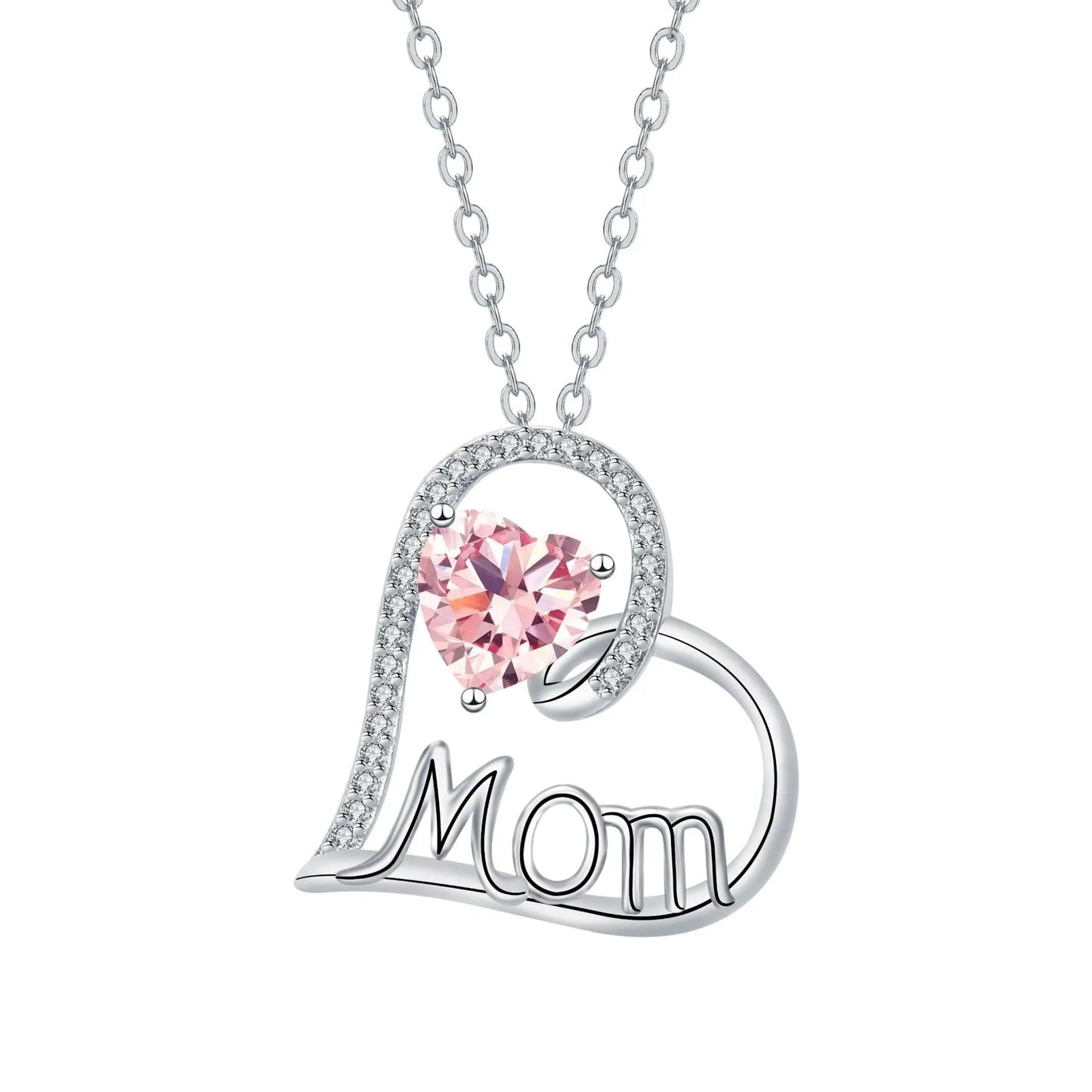 Mother’s Day Heart Necklace – Elegant Love Pendant Jewelry Gift for Mom | Cross Chain Copper Necklace CJ