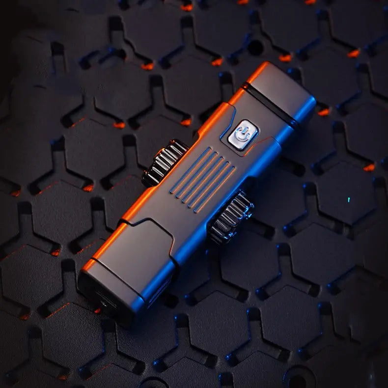 LED Rechargeable Electric Lighter – Windproof USB Charging Plasma Lighter with Colorful Lights (Metal Design) CJ