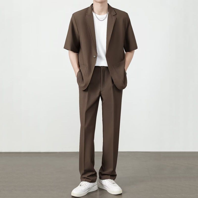 Men's Ice Silk Casual Suit Set | Lightweight Summer Suit 3-Piece Outfit - EverCharm Gifts