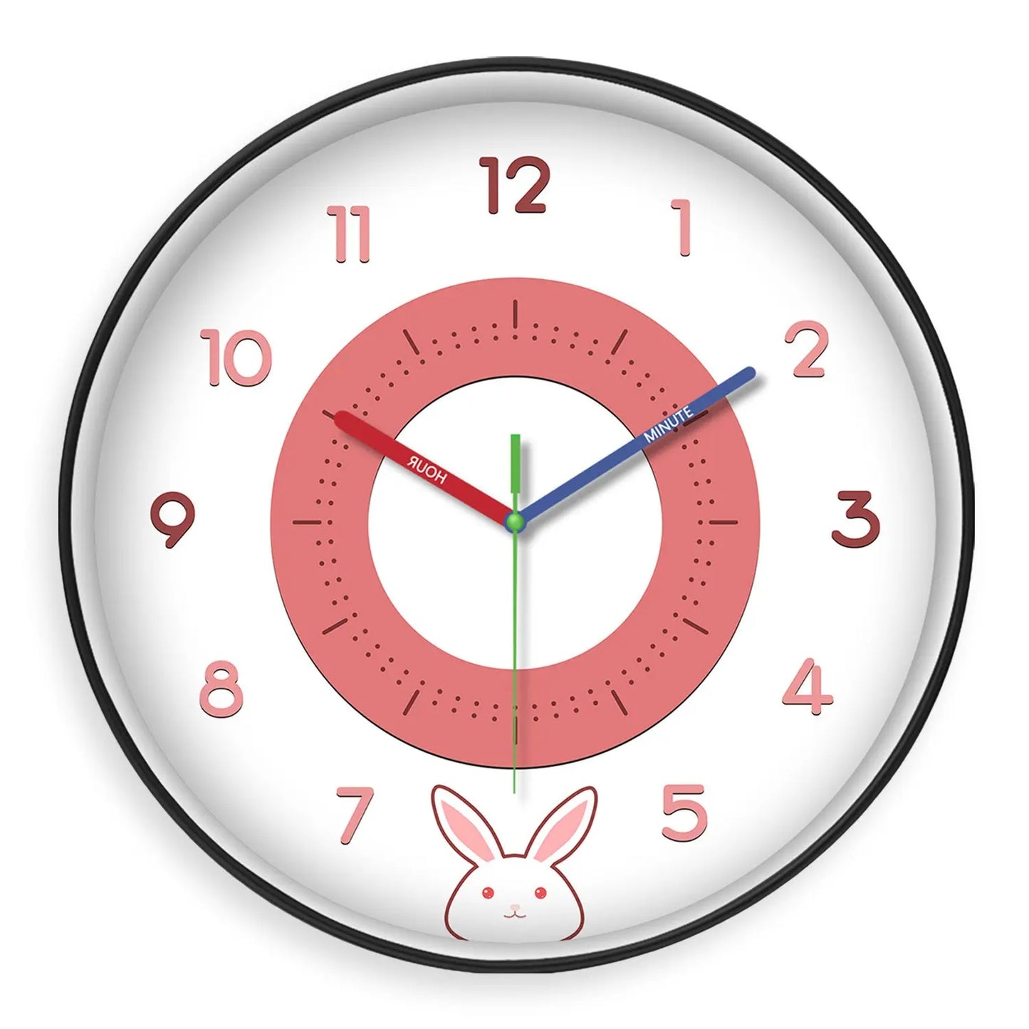 Rainbow Silent Wall Clock ? Modern Quartz Educational Clock for Kids & Home | Colorful No-Tick Decorative Clock TED