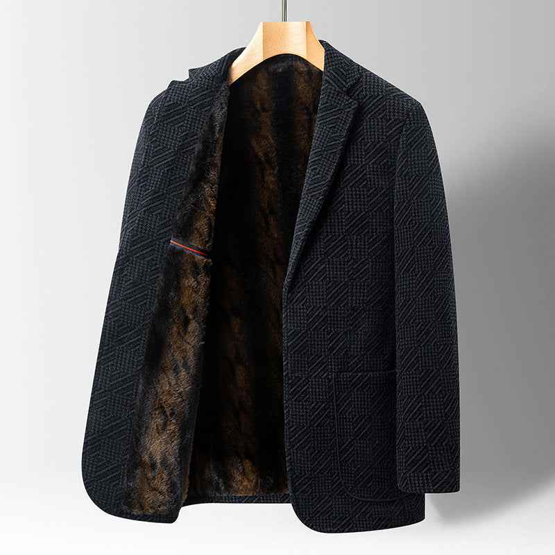 Mens Windproof Winter Jacket - Thick Cotton Warm Coat with Multiple Pockets