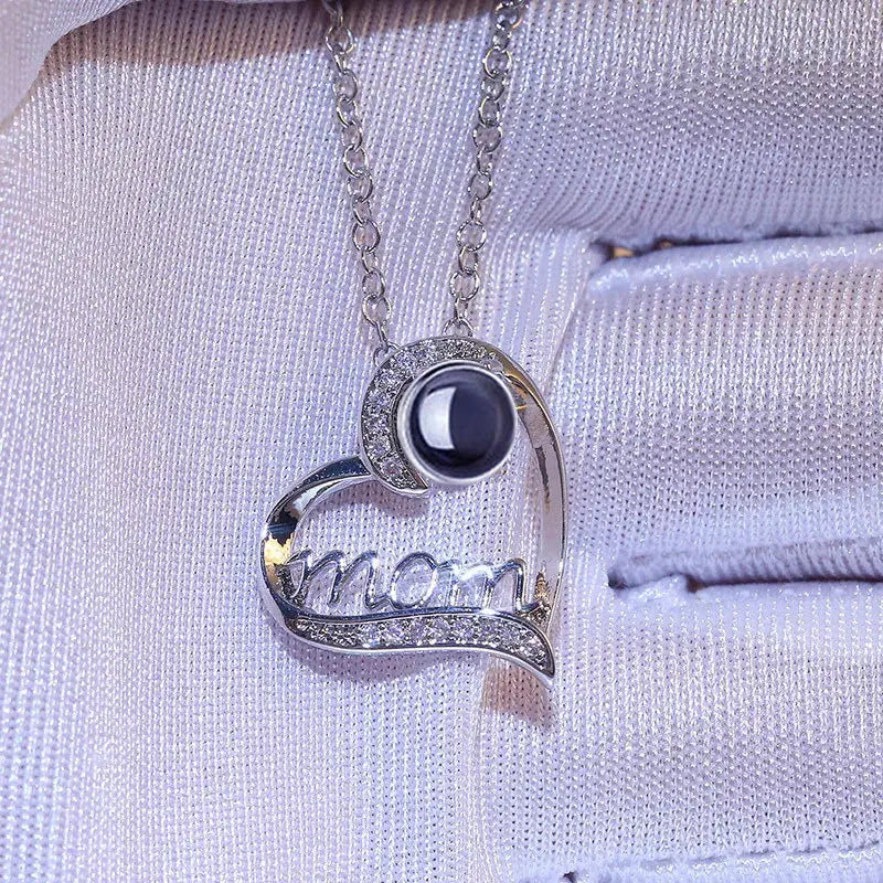 Personalized Heart Projection Necklace Custom Photo Jewelry Mothers Day Gift TED