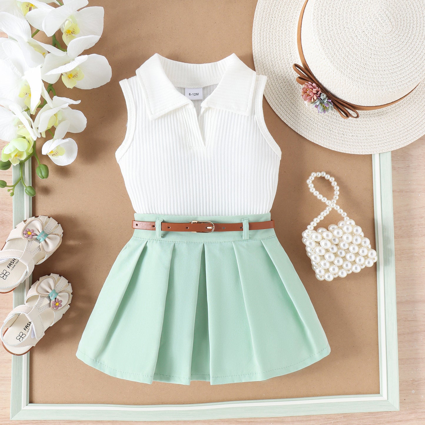 Baby Girls Sleeveless Two Piece Outfit Set | Toddler Girls Outfit Set - EverCharm Gifts
