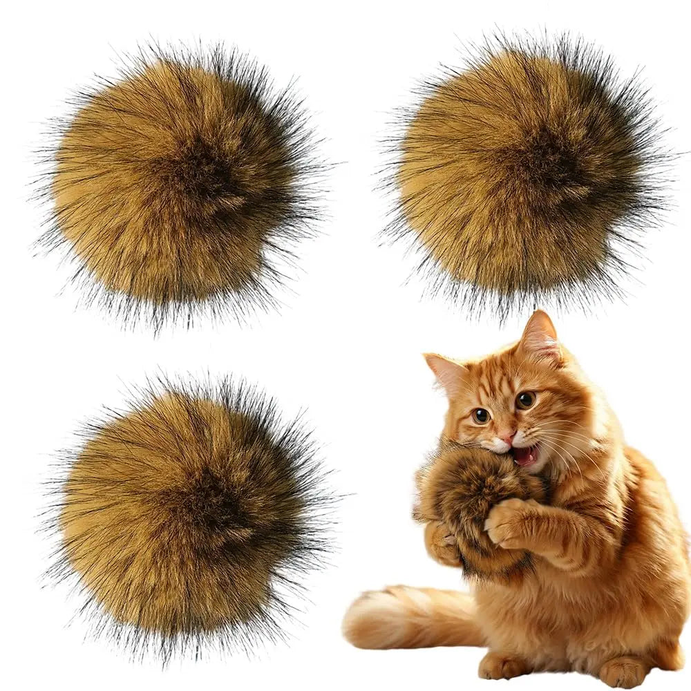 Catnip Rabbit Fur Ball Toy – Soft Interactive Cat Toy for Indoor Cats | Fluffy Chase & Hunting Exercise Ball CJ