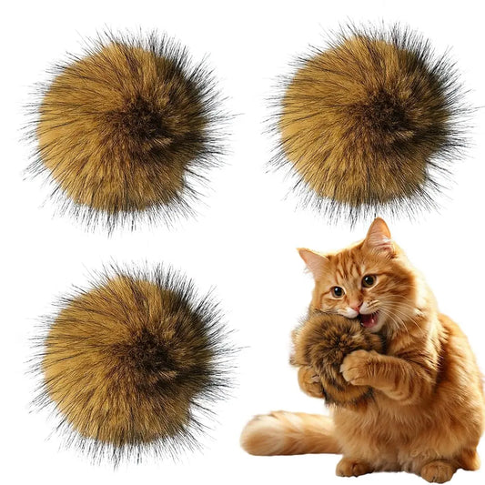 Catnip Rabbit Fur Ball Toy – Soft Interactive Cat Toy for Indoor Cats | Fluffy Chase & Hunting Exercise Ball CJ