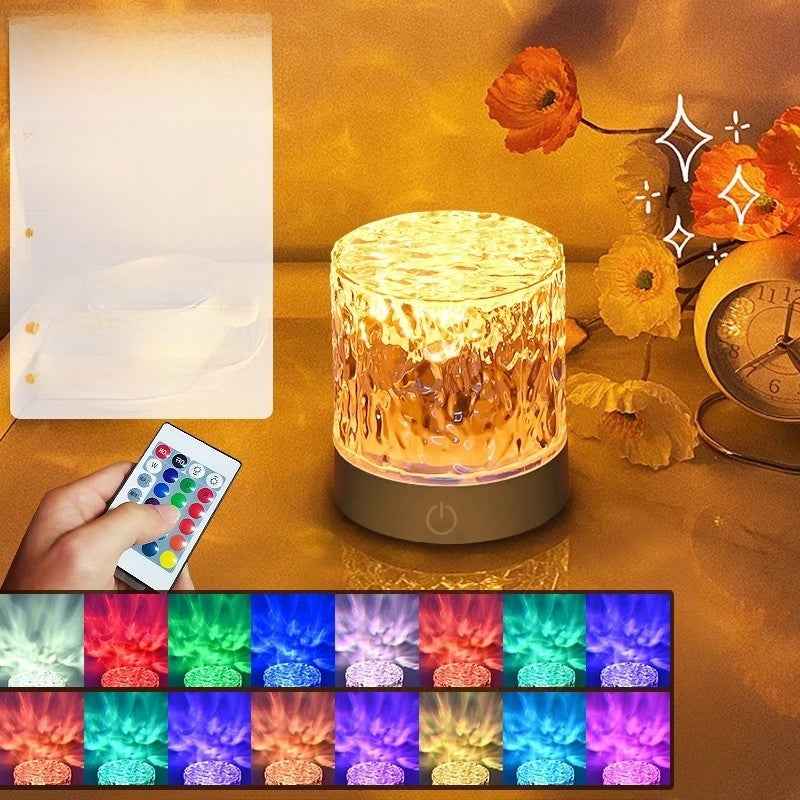 Water Ripple LED Lamp 16 Color Ambient Night Light with Remote & Dimming