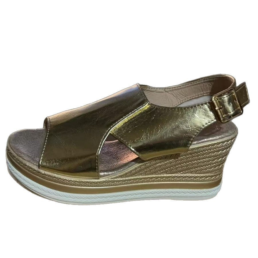 Womens Platform Wedge Sandals - Adjustable Buckle Strap Beach Shoes | Comfortable Thick Sole Summer Sandals TED