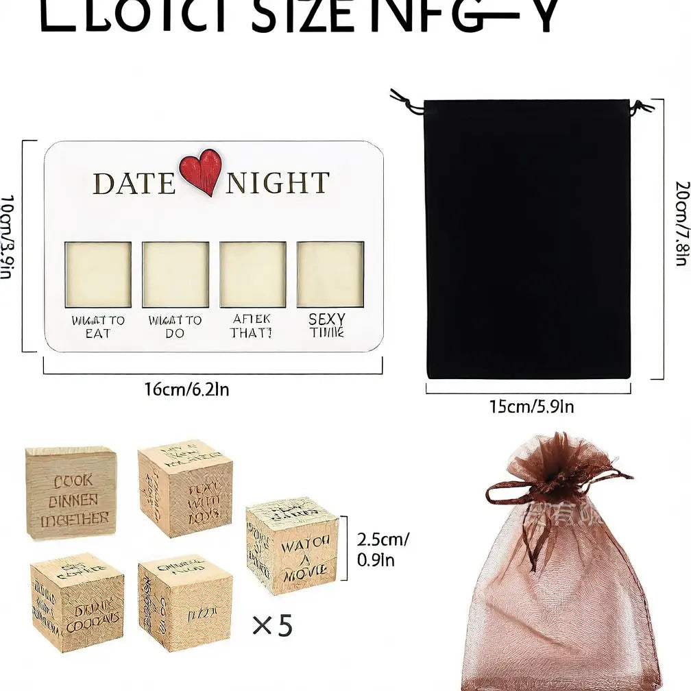 Date Night Dice Game for Couples Romantic Wooden Dice Set Gift TED
