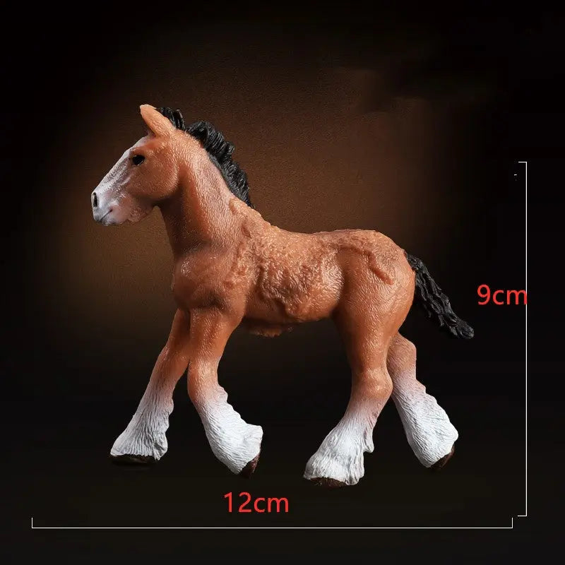 Horse Figurine Toy – Hand Painted Animal Collectible ABS Model CJ