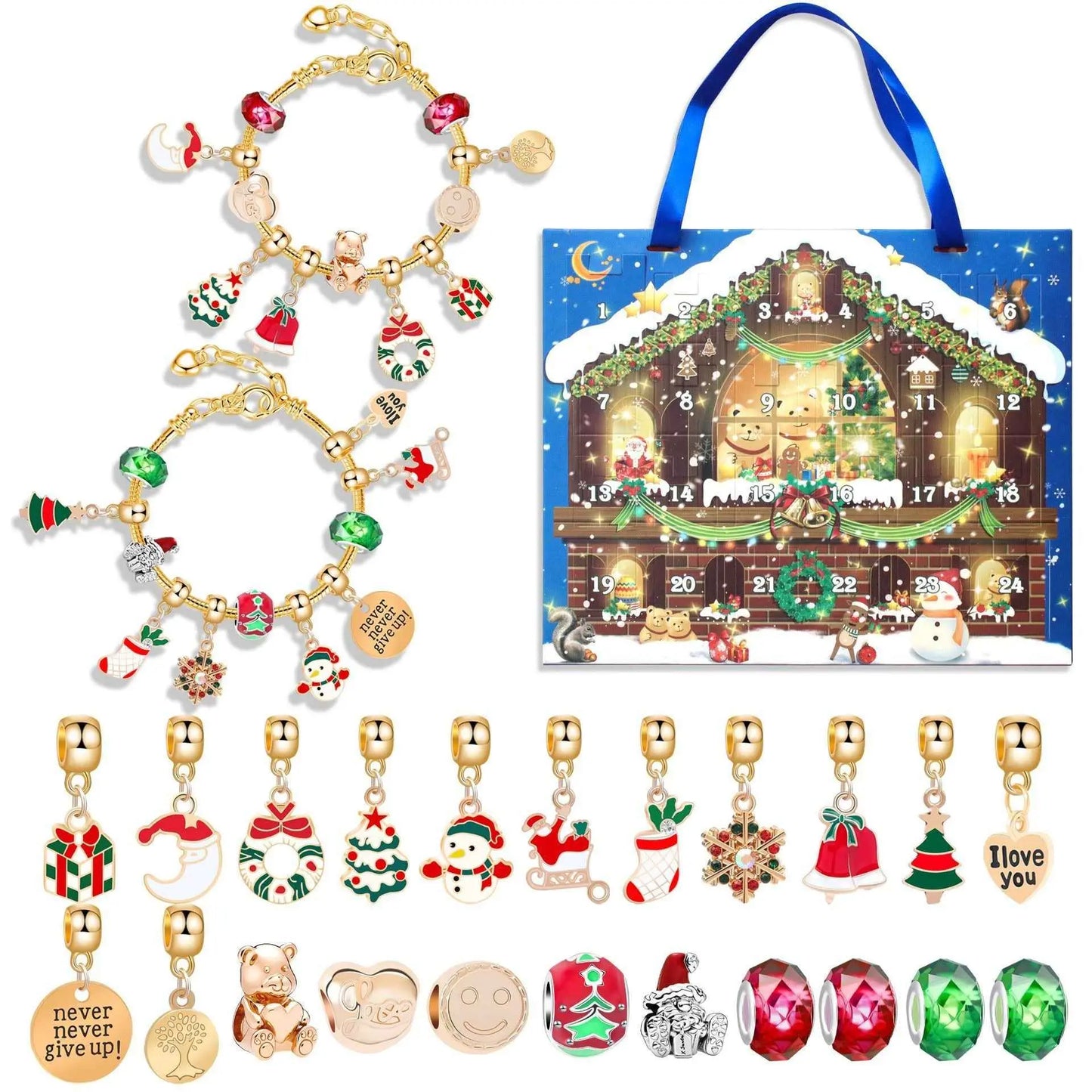 Christmas Bracelet Advent Calendar – DIY Mystery Blind Box Jewelry Set for Kids