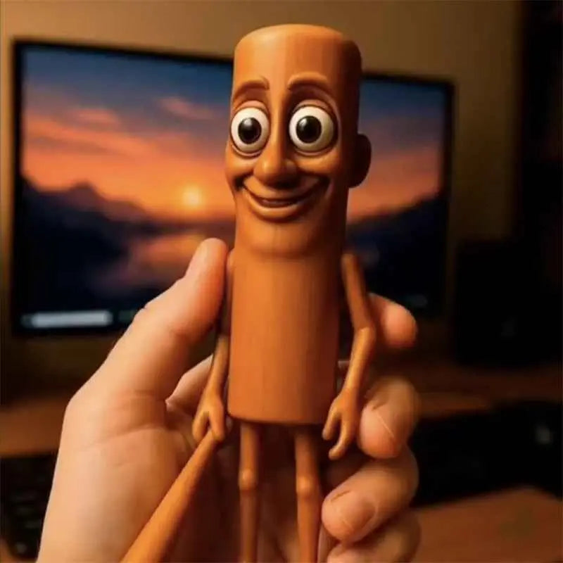 3D Printed Tung Tung Sahur Figurine – Viral Wooden Stick Toy Collectible Decompression Toy