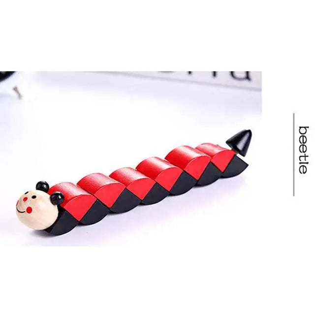 Colorful Wooden Worm Puzzle Toy – Montessori Educational Twisting Toy for Kids