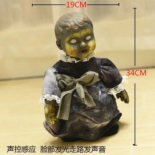 Halloween Walking Talking Doll – Motion & Voice Activated Scary Decoration EPR