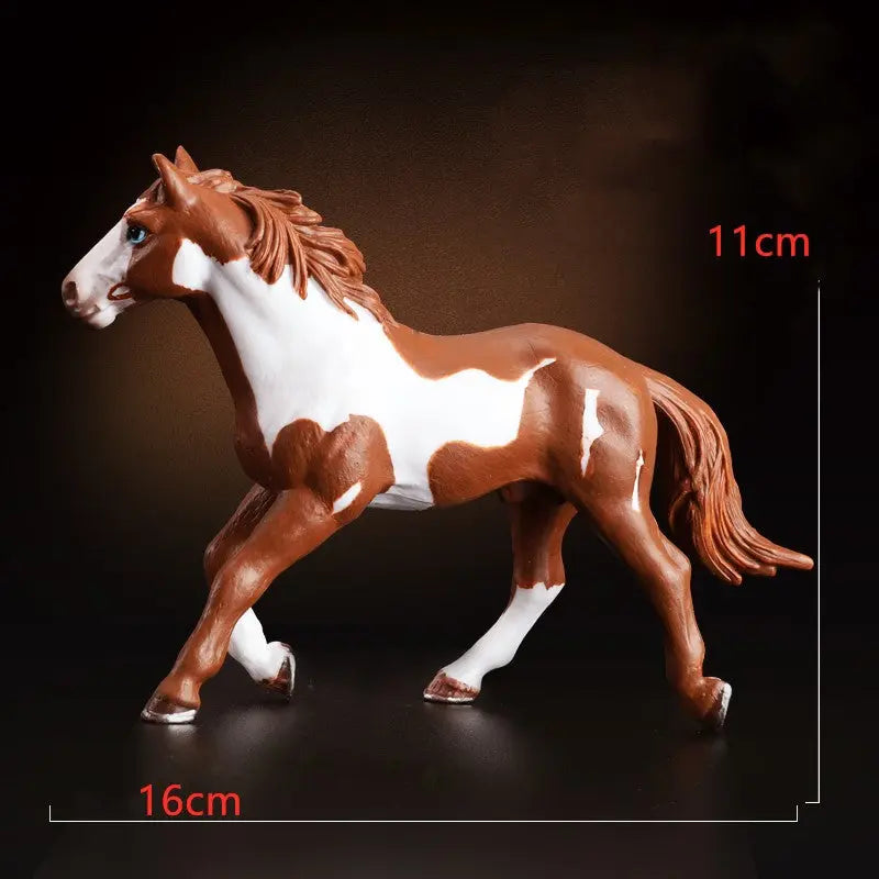 Horse Figurine Toy – Hand Painted Animal Collectible ABS Model CJ