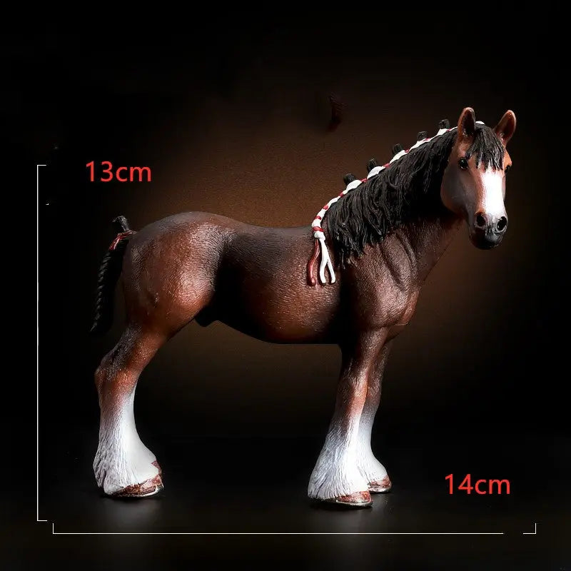 Horse Figurine Toy – Hand Painted Animal Collectible ABS Model CJ