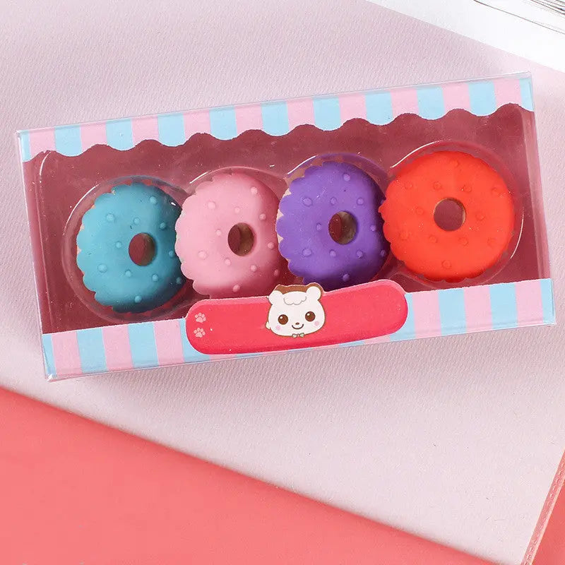 Cartoon Dessert Eraser Set – 12PCS Cute School Supplies for Kids CJ