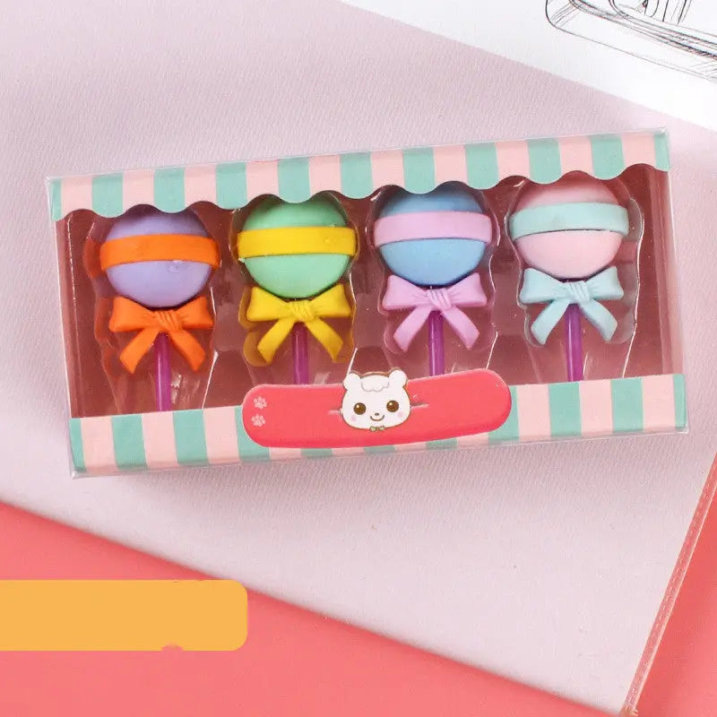 Cartoon Dessert Eraser Set – 12PCS Cute School Supplies for Kids CJ