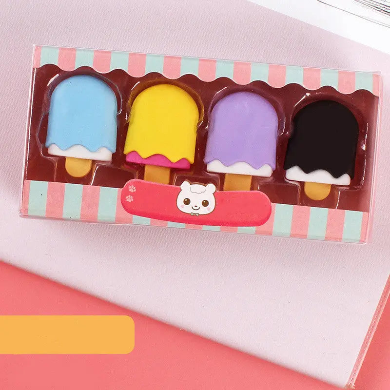 Cartoon Dessert Eraser Set – 12PCS Cute School Supplies for Kids CJ
