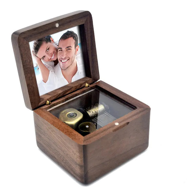 Personalized Wooden Music Box – Custom Photo & Engraved Gift with Classic Songs CJ
