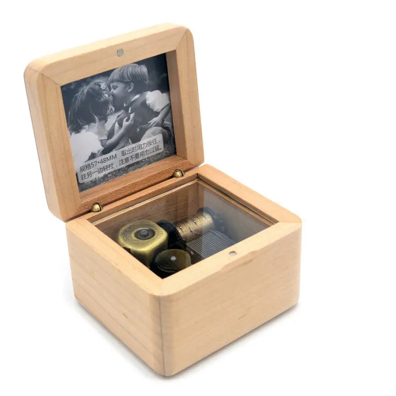 Personalized Wooden Music Box – Custom Photo & Engraved Gift with Classic Songs CJ