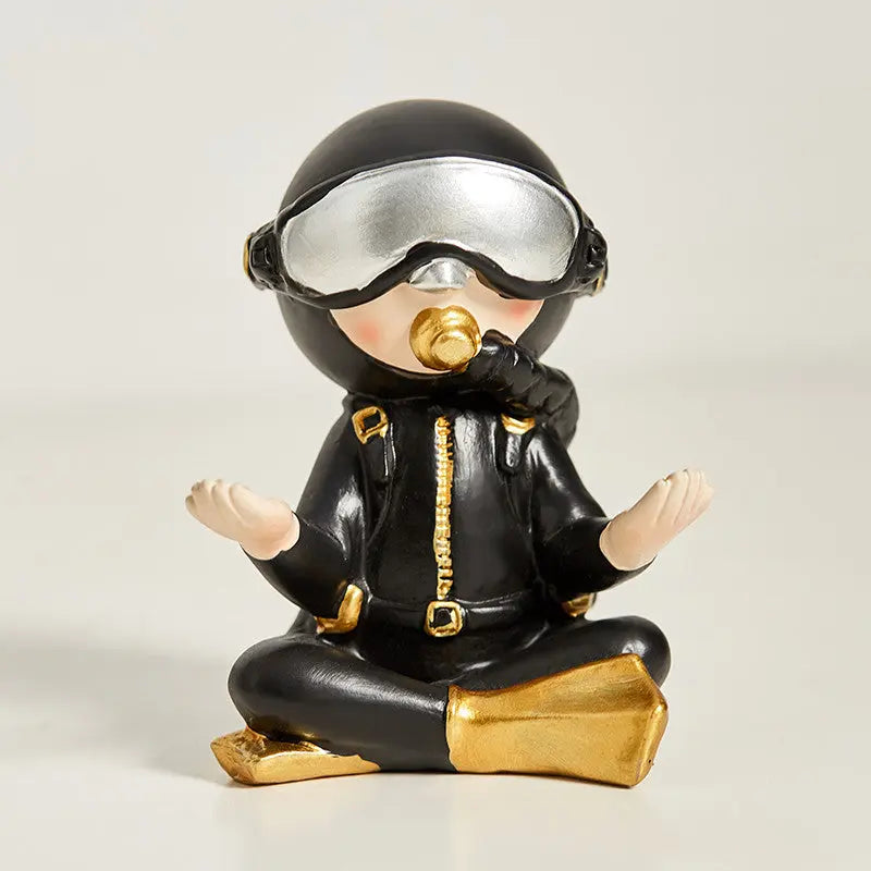Diver Pen Holder Desk Decor – Creative Resin Office Organizer Gift CJ