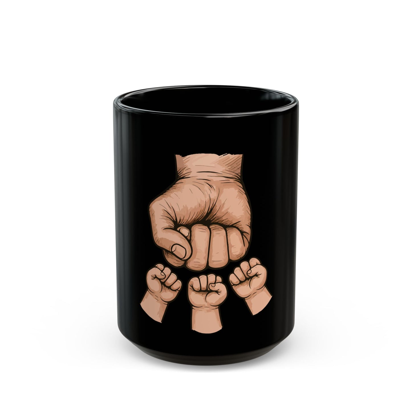 Black Mug — Dad and Kids Fist Bump Fatherhood Coffee Mug (11oz/15oz) - EverCharm Gifts