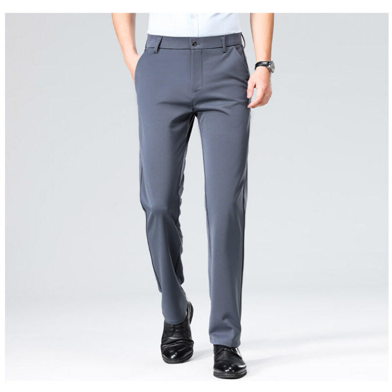 Mens Wrinkle-Resistant Straight Leg Trousers - Lightweight Casual Dress Pants | Comfortable Business & Everyday Wear TED