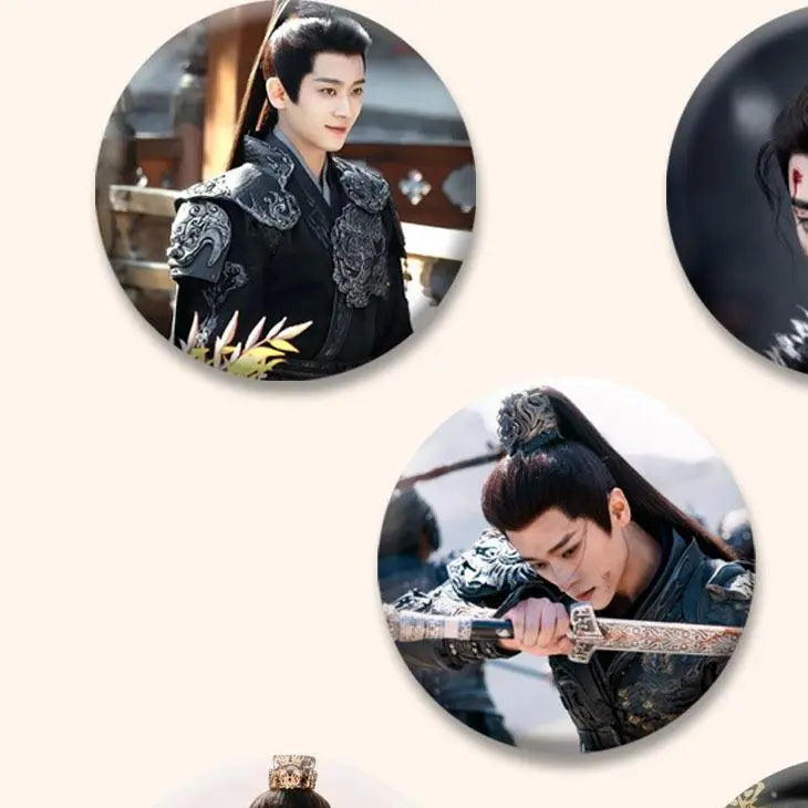 Celebrity Badge Pins Set - Jinyue Ruge, Chenglei & Zhouye Fan Merch | 58mm Metal Brooches & Backpack Accessories TED