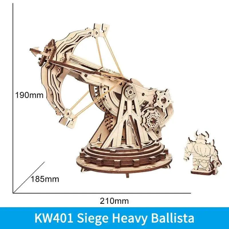 ROKR Siege Heavy Ballista 3D Wooden Puzzle – DIY Military Model Kit (142 Pieces)