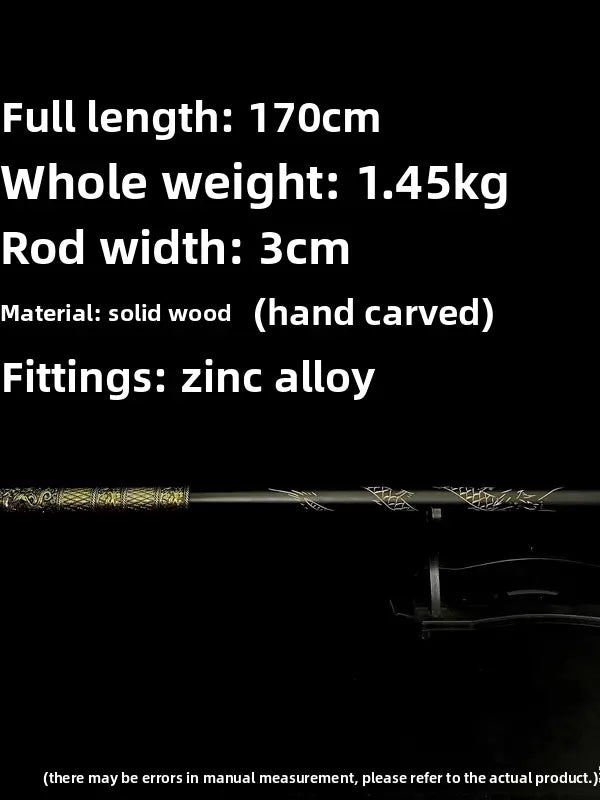 Sun Wukong Golden Staff Replica  Hand-Carved Wooden Desk Display Ornament TED