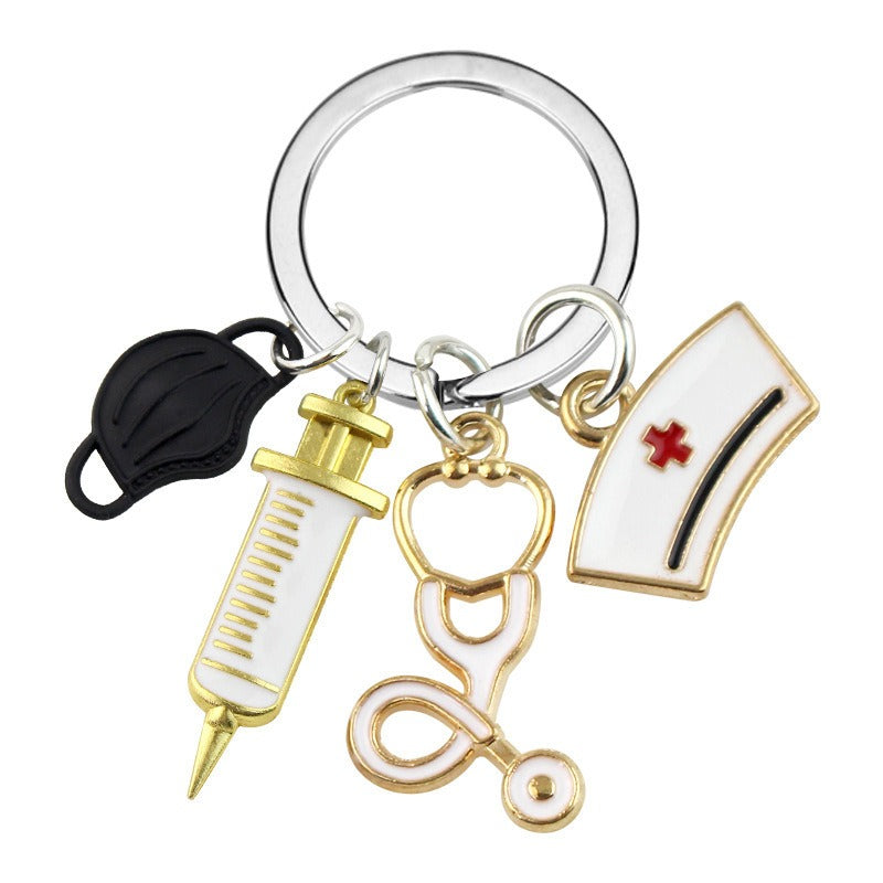 Nurse Appreciation Keychain Set – Stethoscope Syringe Rescue Keyrings | Free Shipping