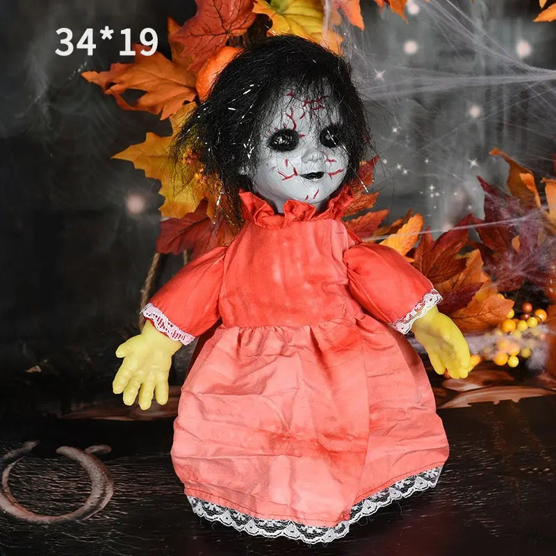 Halloween Walking Talking Doll – Motion & Voice Activated Scary Decoration EPR