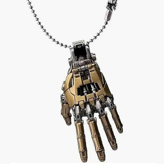 Mechanical Bionic Hand Necklace – Movable Robot Hand Pendant Collectible Gift for Men