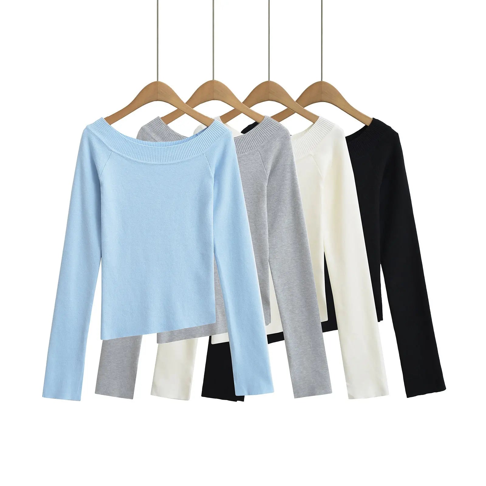 Women’s One-Shoulder Slim Fit Top – Long Sleeve Off Shoulder Shirt EPR