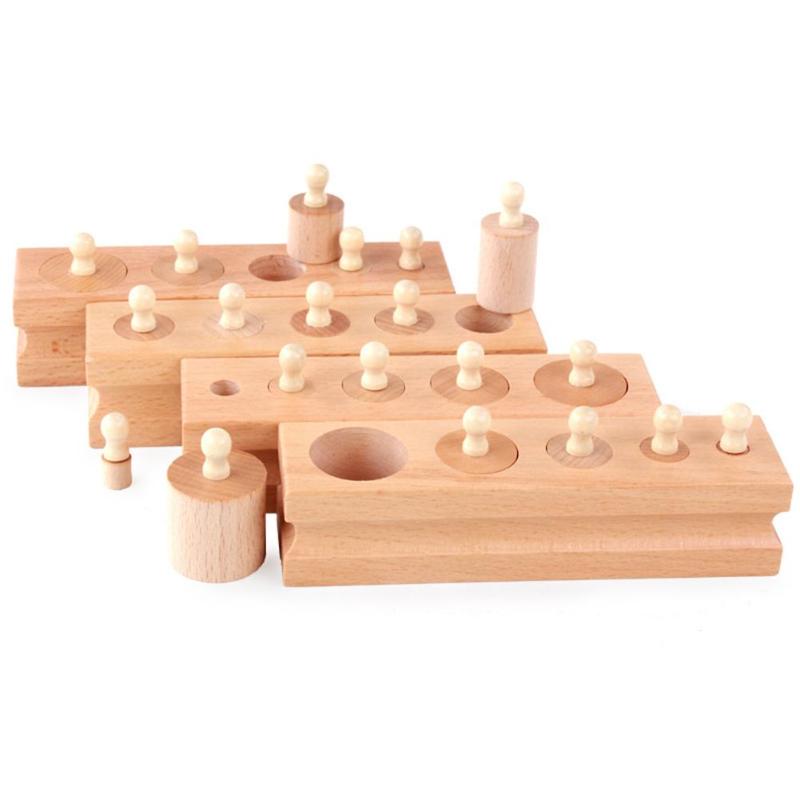 Montessori Wooden Cylinder Socket Blocks Toy | Montessori Educational Toys - EverCharm Gifts