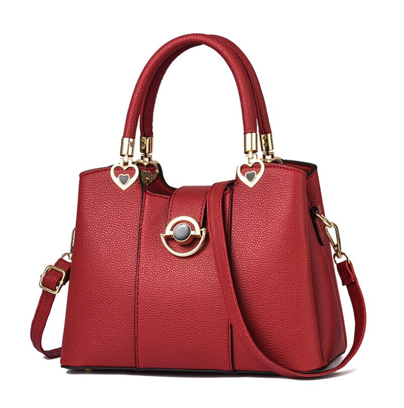 Western Style Womens Leather Handbag | Fashion Solid Color Shoulder Tote Bag - EverCharm Gifts